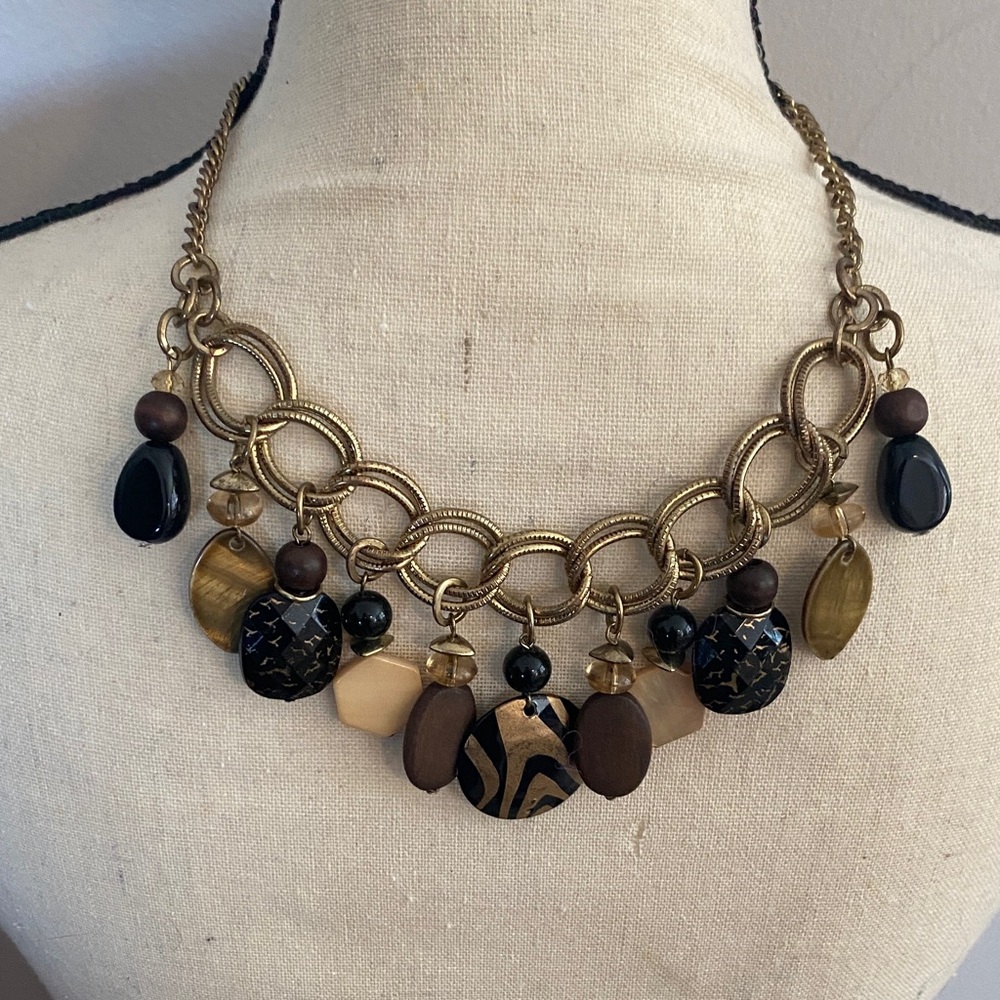 Ruby Rd. Gold And Black Statement Adjustable Neck… - image 1